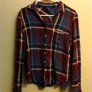 AEROPOSTALE- Plaid Flannel Button Up Shirt Size M
